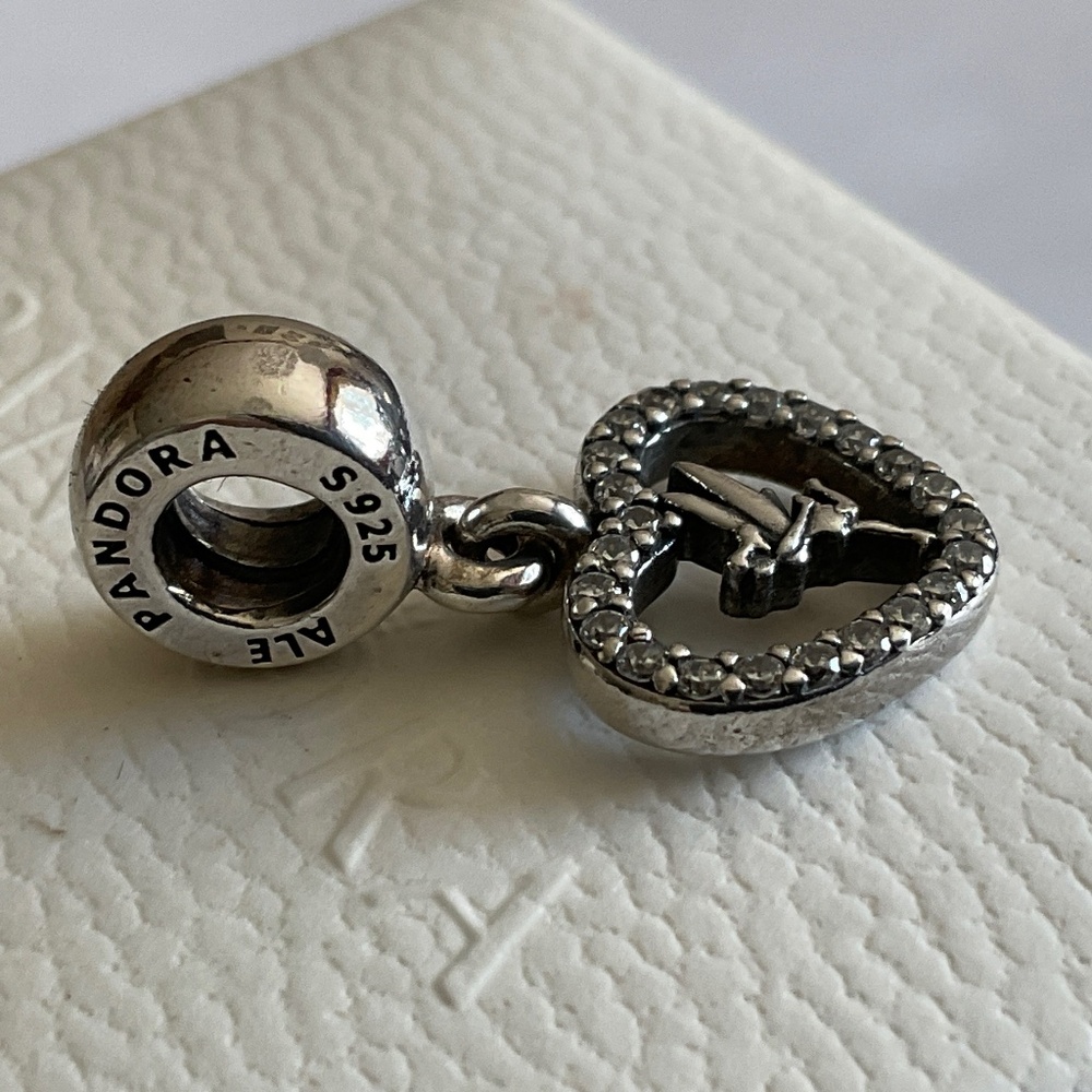 Pandora Disney Tinkerbell Heart Necklace Charm - Picture 4 of 5